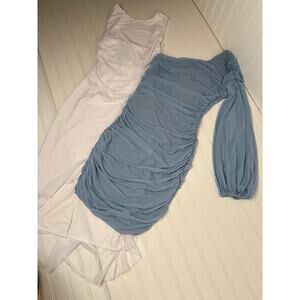 NWT Amazon Lots of 2 Dresses - Ruched One Shoulder Bodycon Mini & Midi Bundle S